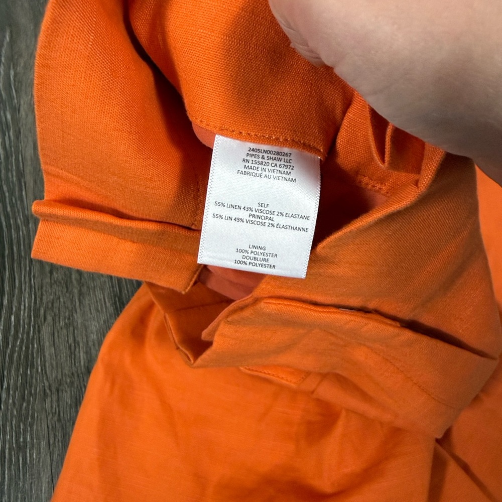 Veronica Beard Bexley Orange Dickey and Franzi Linen Short Set - Picture 14 of 16